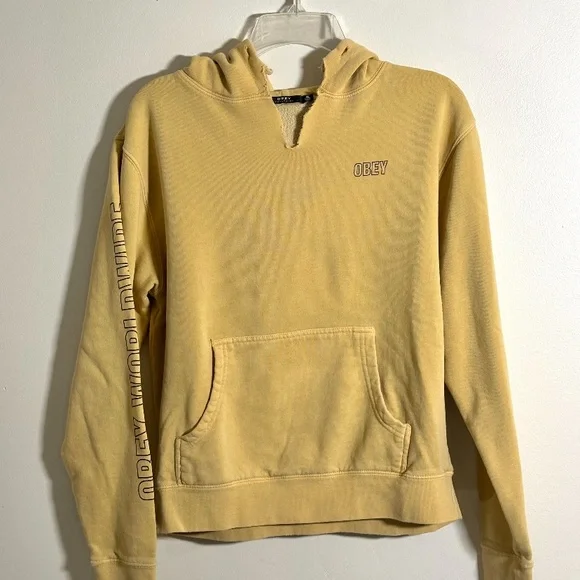 Obey Jackets Coats Obey Yellow Hoodie Poshmark